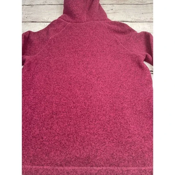 Koppen Hoodie Pullover Sherpa Sweater Fleece Marled Raspberry Womens XL Warm EUC - Picture 10 of 11